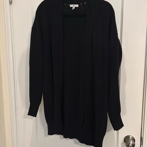 Black BP cable knit longline cardigan